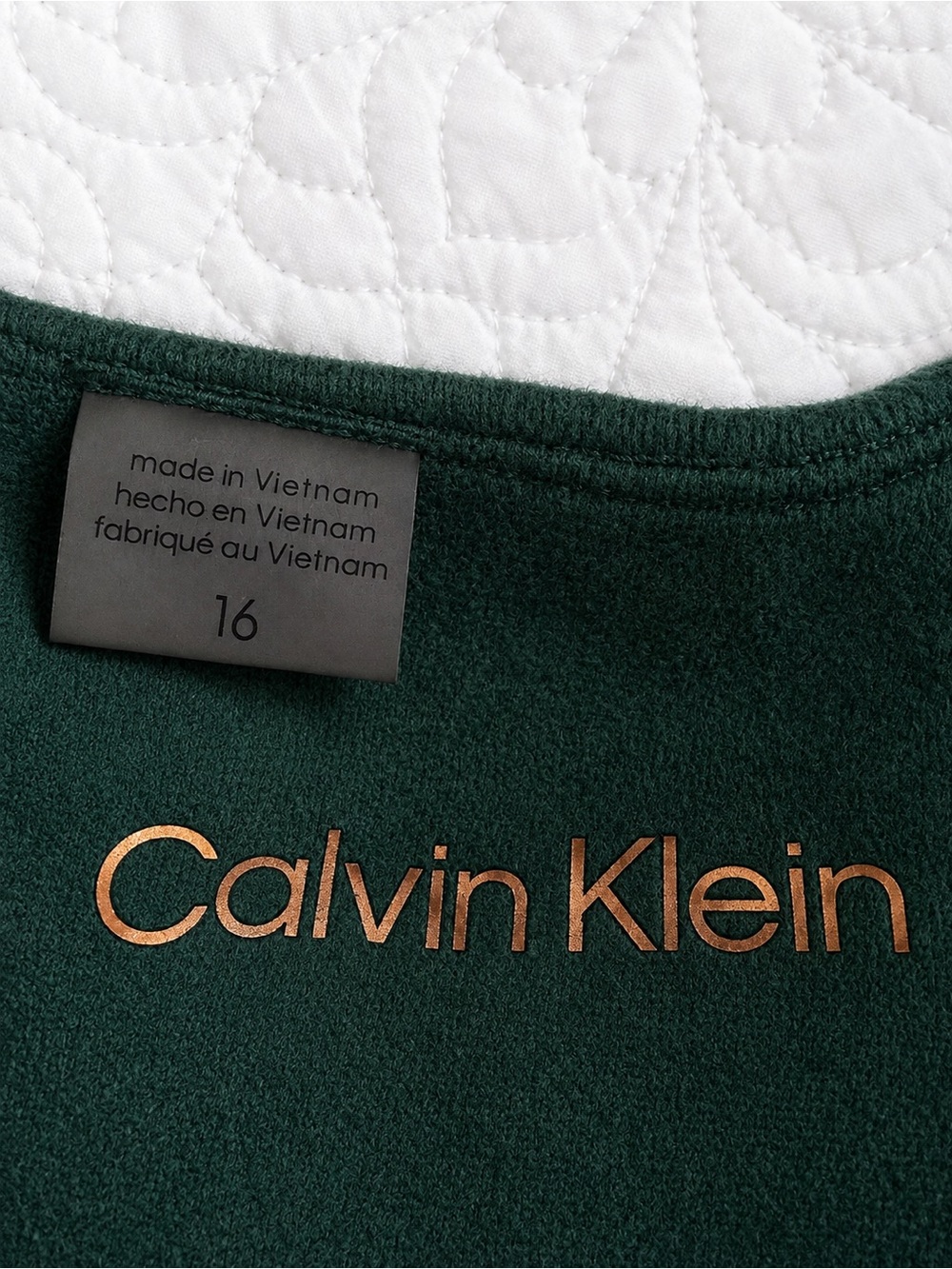 Calvin Klein Dark Teal Short-Sleeve Zip-Front Fit & Flare Dress - Picture 5 of 7